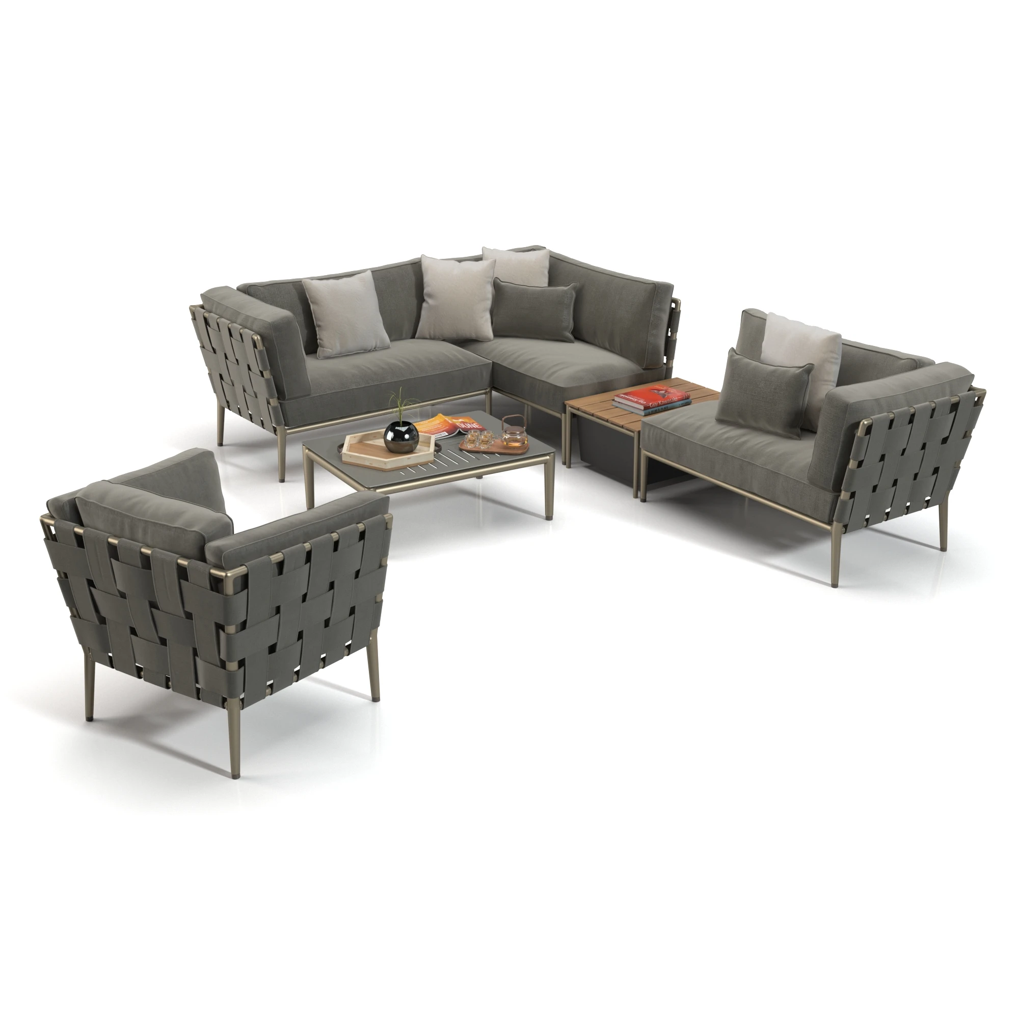 Cane Line Conic Moduler Sofa Set 3D Model_01